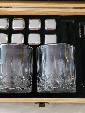 Crystal Whiskey Glasses Set - Clear Glass
